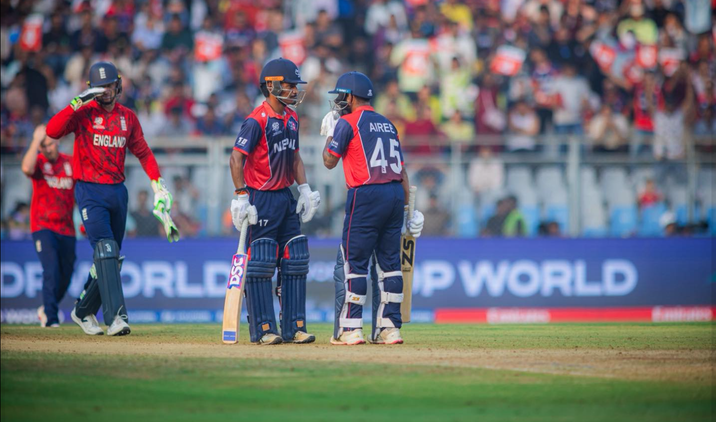 आइसीसी टी–२० विश्वकप : नेपाल इंग्ल्याण्डसँग ४ रनले पराजित